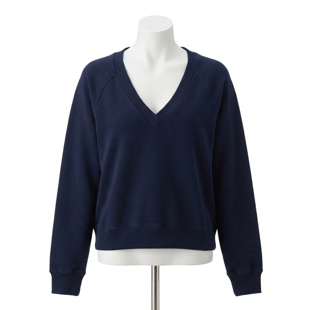 NEW Z SUPPLY women's avenue v neck sweatshirt in eclipse